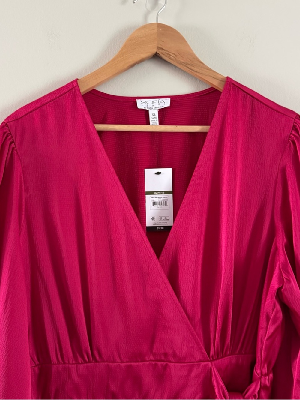 sofia by sofia vergara Magenta Wrap Midi Dress - Picture 4 of 12